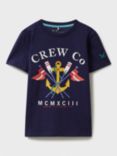 Crew Clothing Motif T-Shirt, Navy Blue