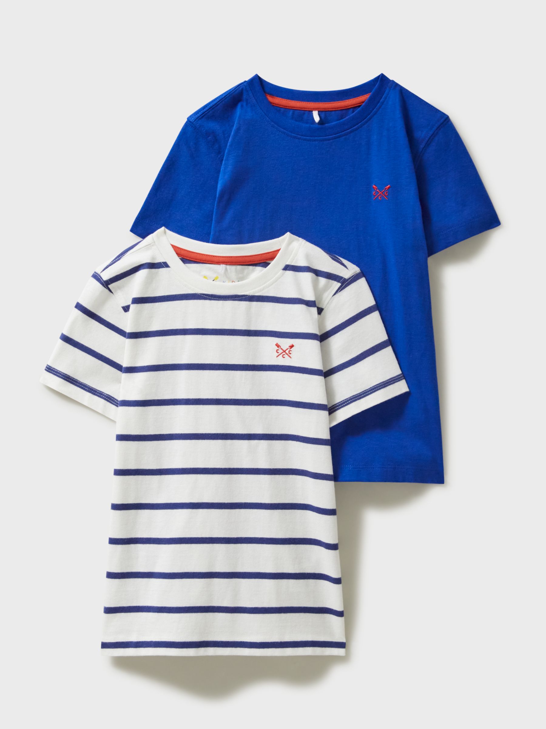 Buy Crew Clothing Kids' Cotton T-Shirt, Pack of 2, Blue/Multi Online at johnlewis.com