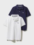 Crew Clothing Kids' Pique Short Sleeved Polo Shirt, Pack of 2
