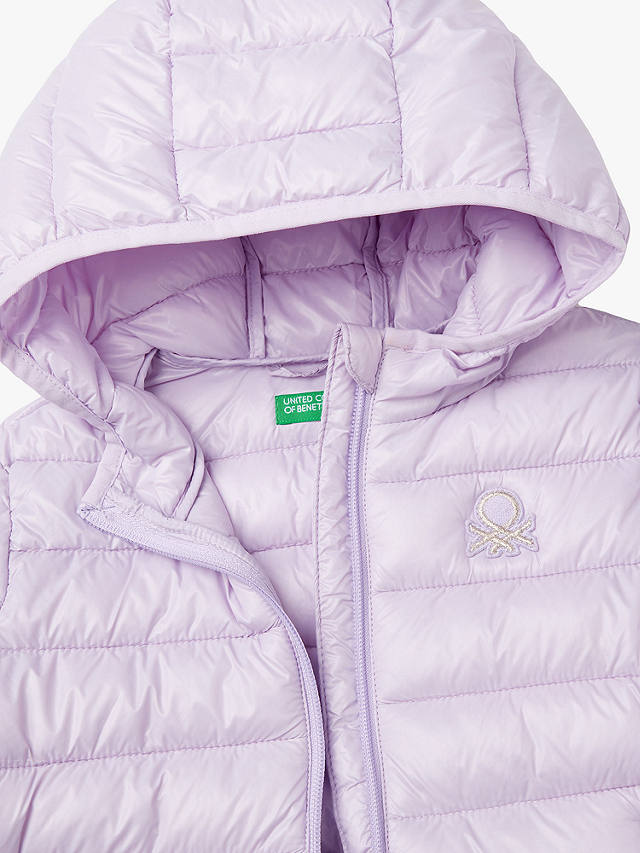 Benetton Kids' Hooded Puffer Jacket, Mauve