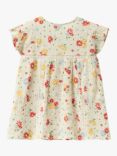Benetton Kids' Floral Print Crepon Shirt, Cream/Multi
