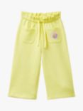 Benetton Kids' Floral Pocket Fleece Joggers, Yellow