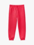 Benetton Kids' Cotton Fleece Joggers, Magenta Red