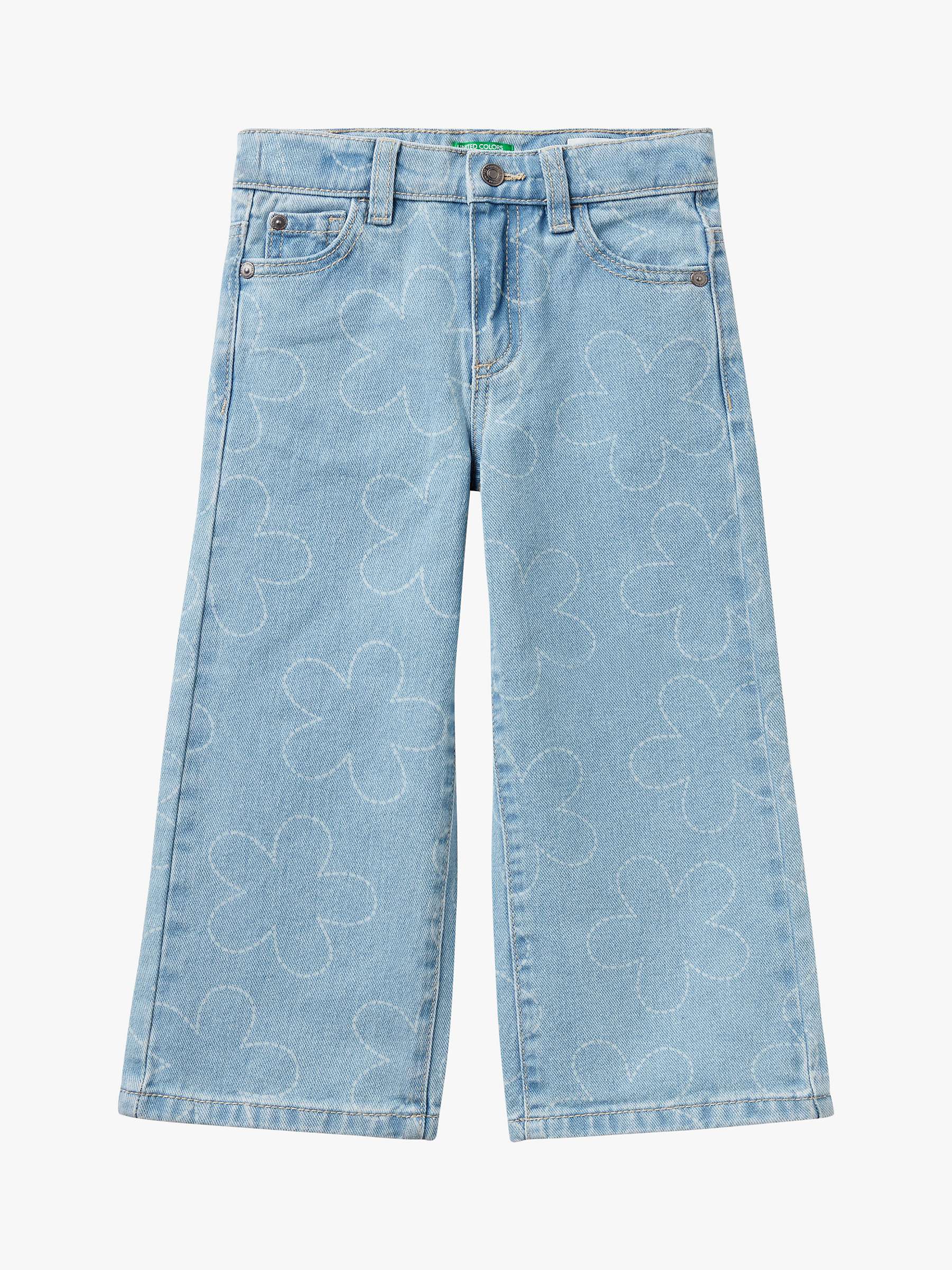 Buy Benetton Kids' Floral Jeans, Blue Online at johnlewis.com