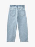 Benetton Kids' Floral Corrosion Print Denim Jeans, Blue