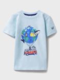 Crew Clothing Kids' Cotton Graphic T-Shirt, Sky Blue