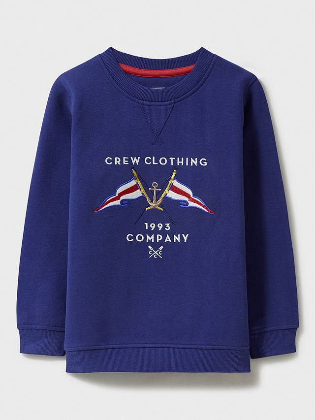 Crew Clothing Kids' Embroidered Heritage Sweatshirt, Navy