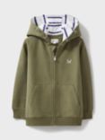 Crew Clothing Kids' Classic Zip Through Hoodie, Khaki