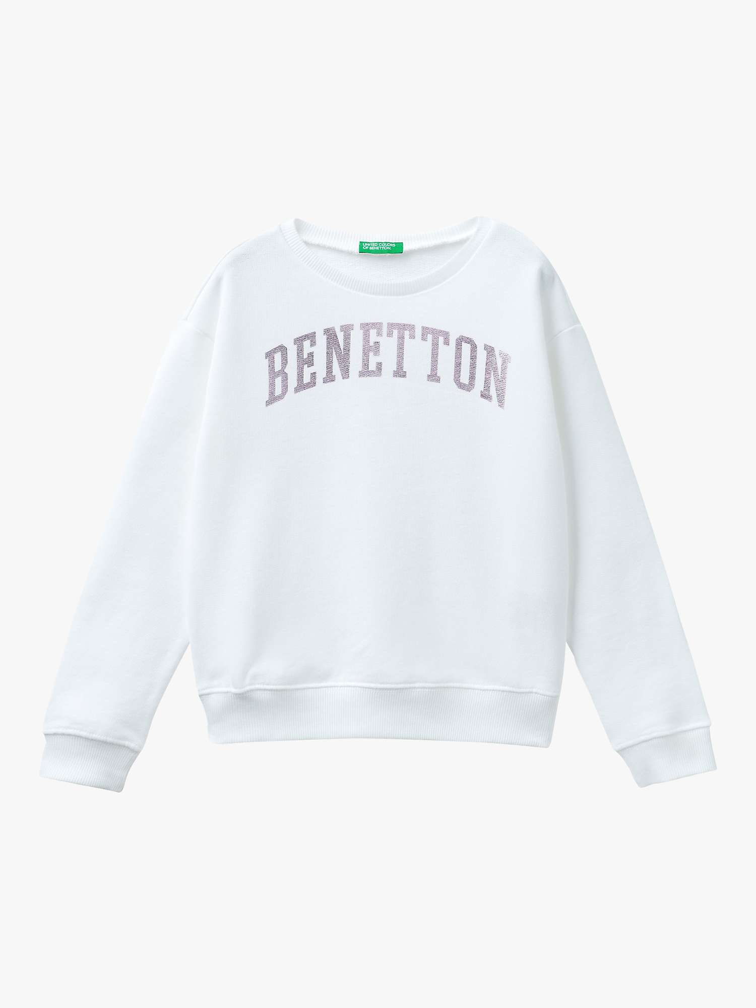 Buy Benetton Kids' Glitter Logo Sweatshirt Online at johnlewis.com
