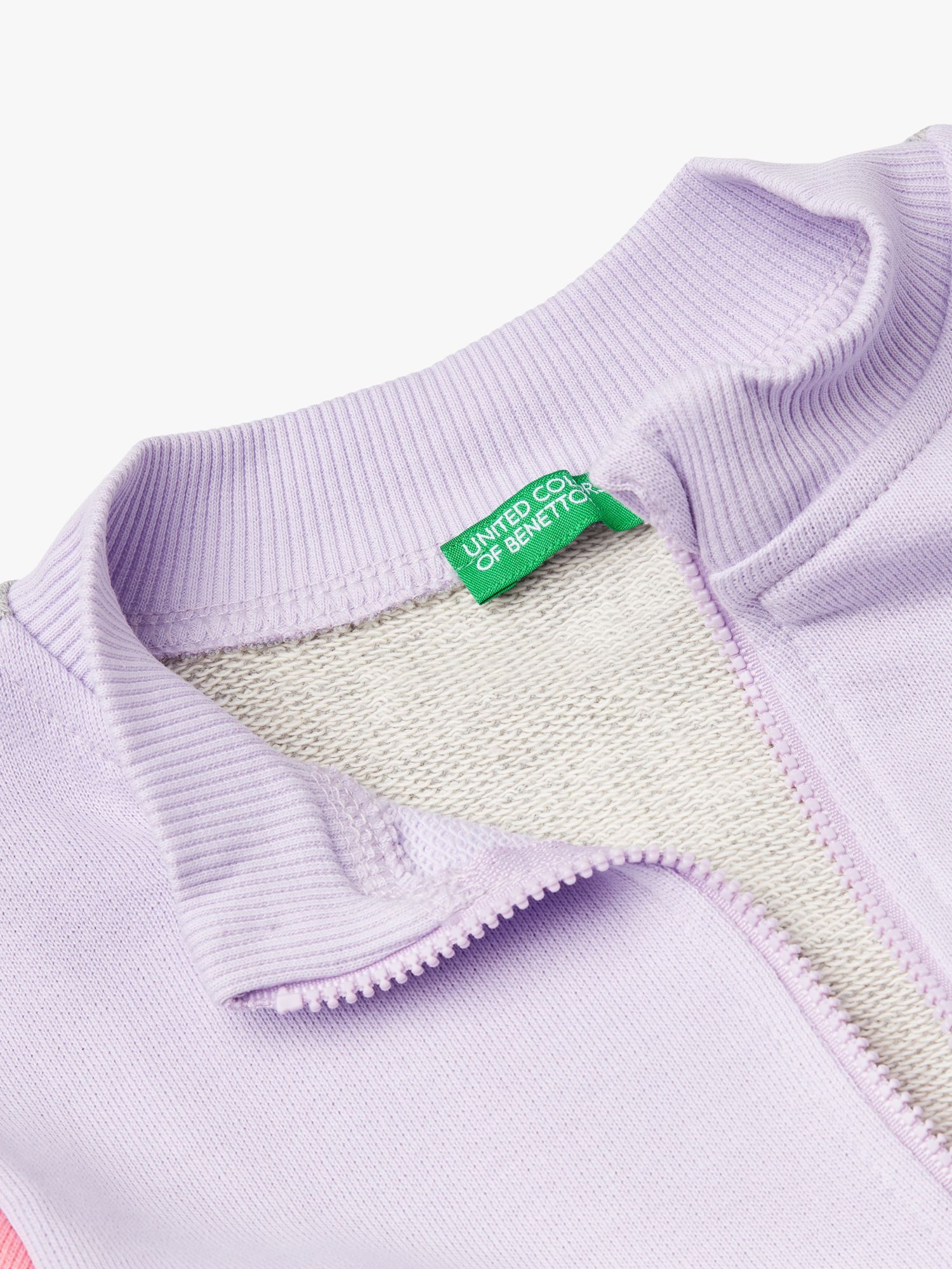 Buy Benetton Kids' Logo Lightweight Zip Through Sweatshirt, Lilac/Multi Online at johnlewis.com