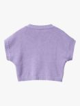Benetton Kids' Knitted Jacquard Vest Top, Purple/Multi