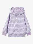 Benetton Kids' Striped Hooded Rain Jacket, Lilac