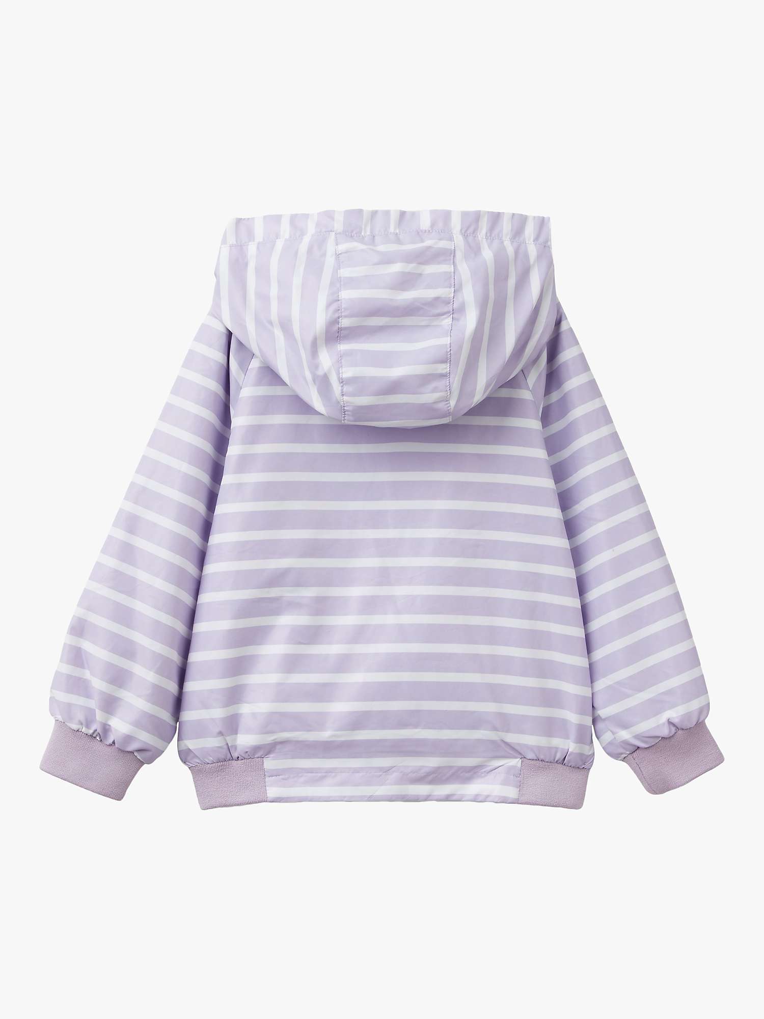 Buy Benetton Kids' Striped Hooded Rain Jacket, Lilac Online at johnlewis.com
