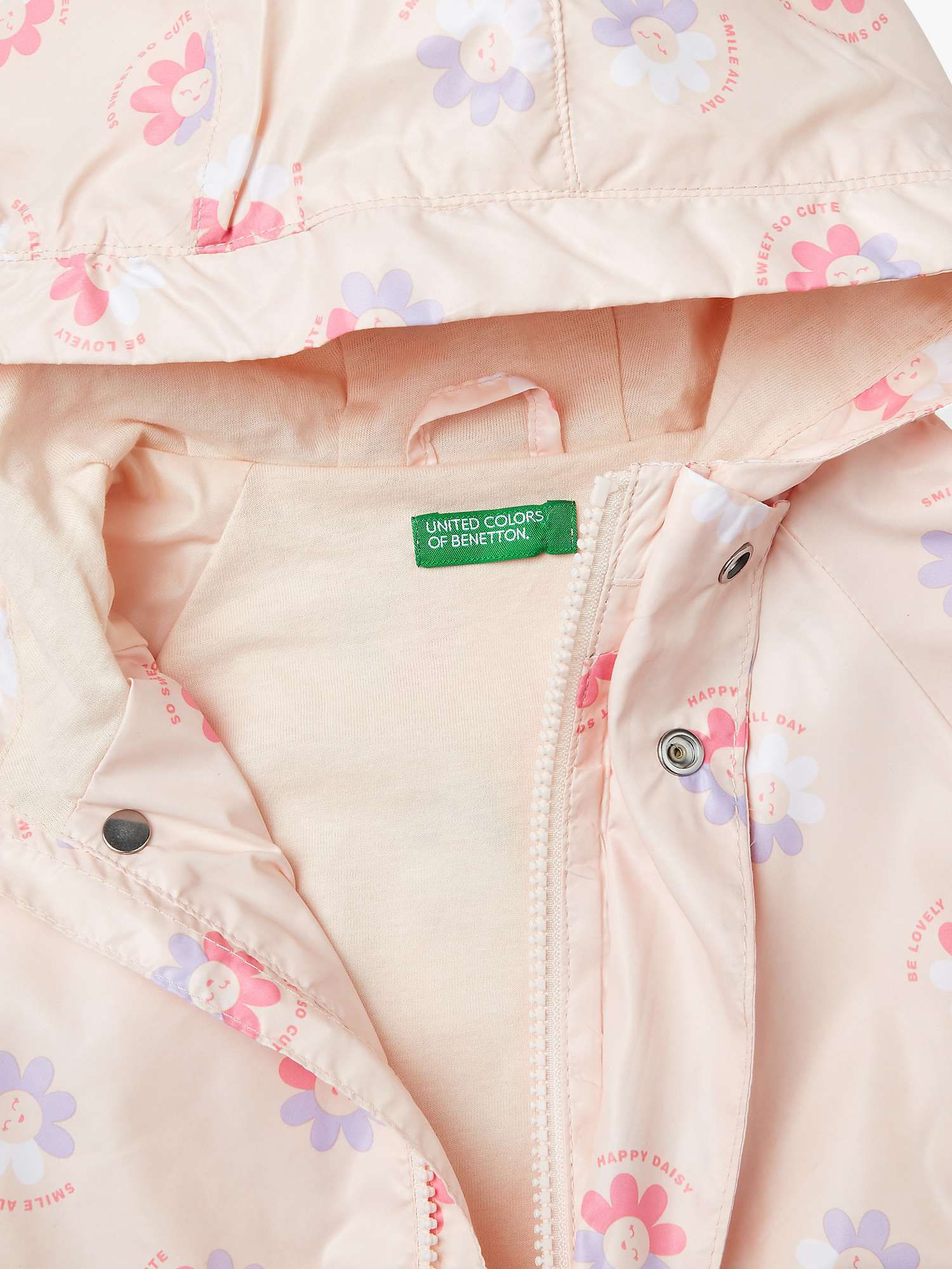 Buy Benetton Kids' Floral Print Hooded Rain Jacket, Multi Online at johnlewis.com