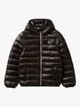 Benetton Kids' Hooded Puffer Jacket, Black