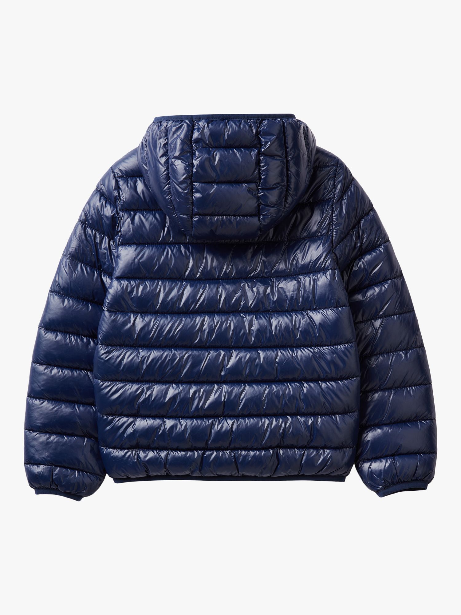 Benetton Kids' Hooded Puffer Jacket, Night Blue, 7-8 years