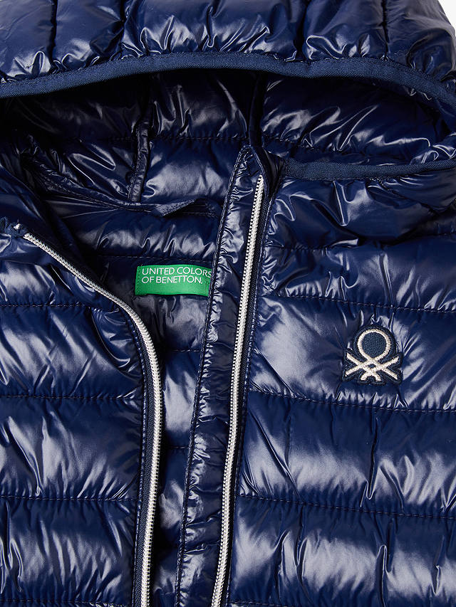 Benetton Kids' Hooded Puffer Jacket, Night Blue
