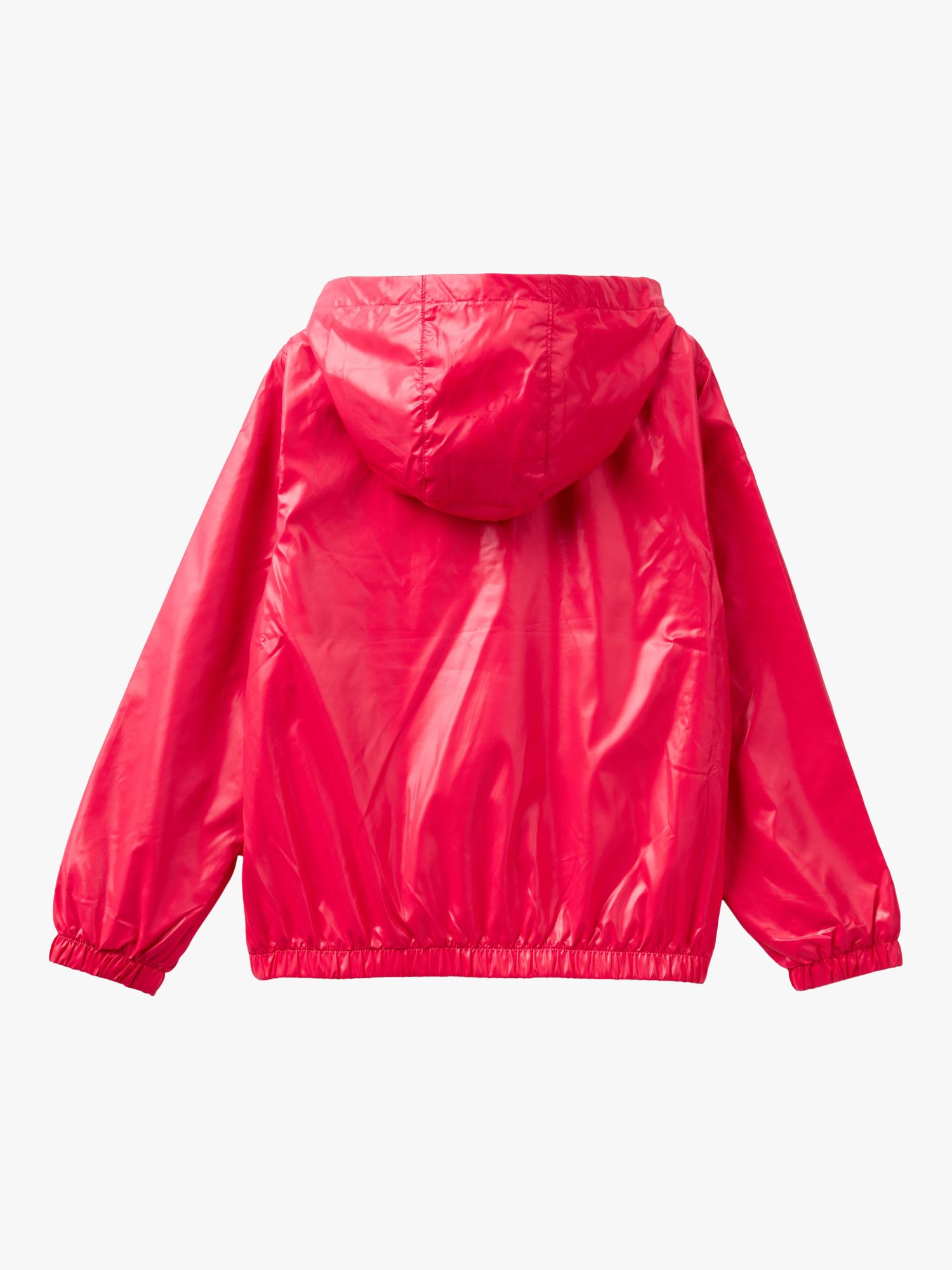 Benetton Kids' Hooded Rain Jacket, Magenta Red, 6-7 years