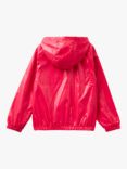 Benetton Kids' Hooded Rain Jacket, Magenta Red