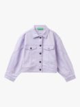 Benetton Kids' Collared Denim Jacket, Lilac