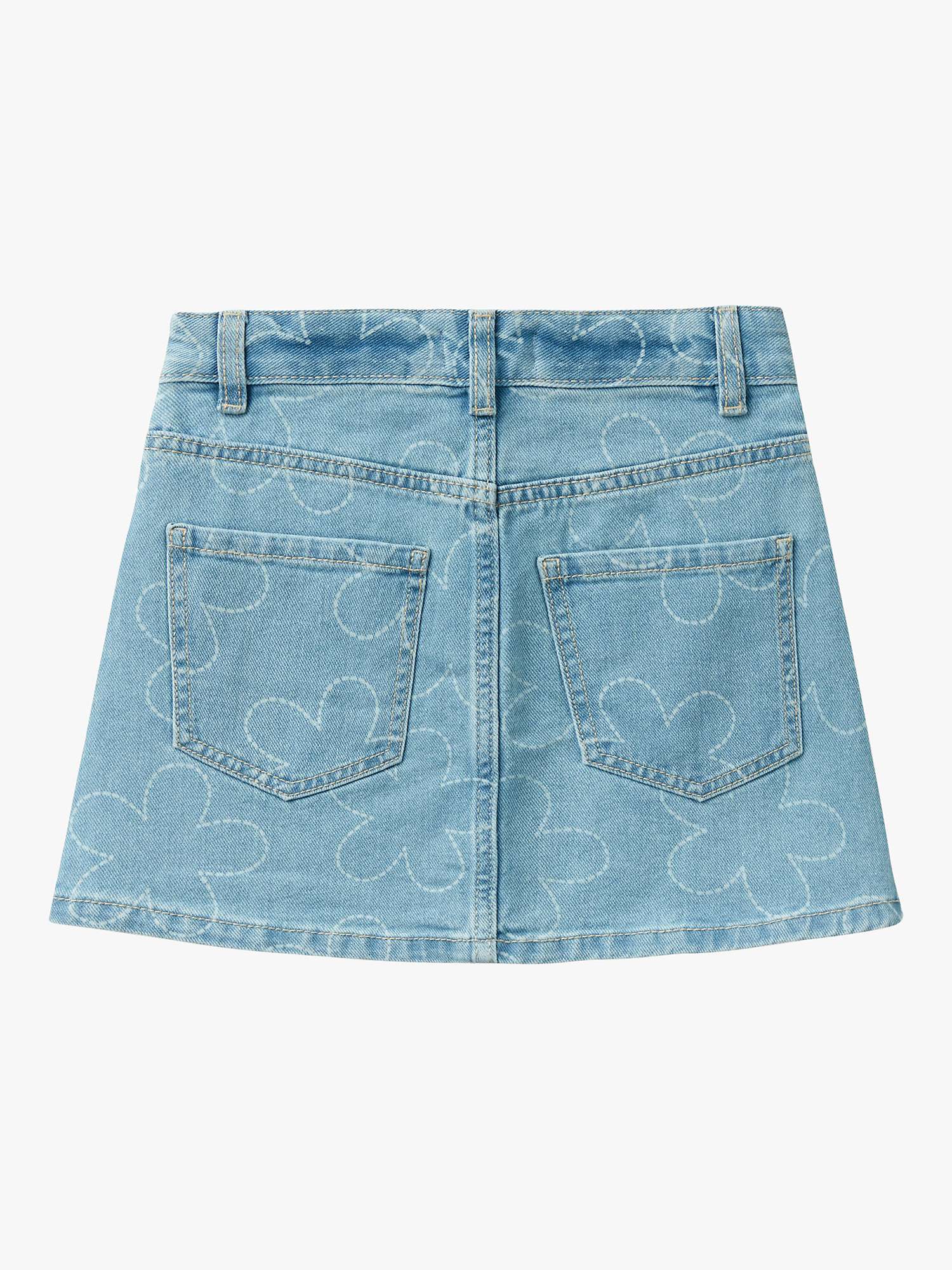 Buy Benetton Kids' Floral Corrosion Print Denim Skirt, Blue Online at johnlewis.com