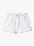 Benetton Kids' Organic Cotton Sweat Shorts, Optical White