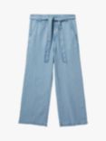 Benetton Kids' Wide Leg Chambray Trousers, Denim