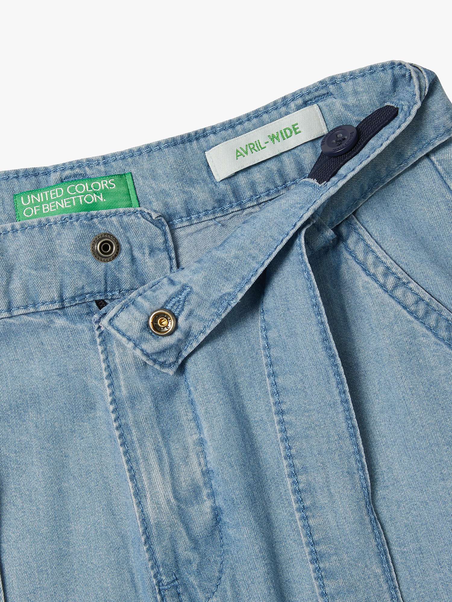 Buy Benetton Kids' Wide Leg Chambray Trousers, Denim Online at johnlewis.com