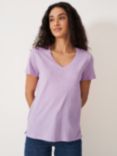 Crew Clothing Perfect V-Neck Slub T-Shirt, Light Purple