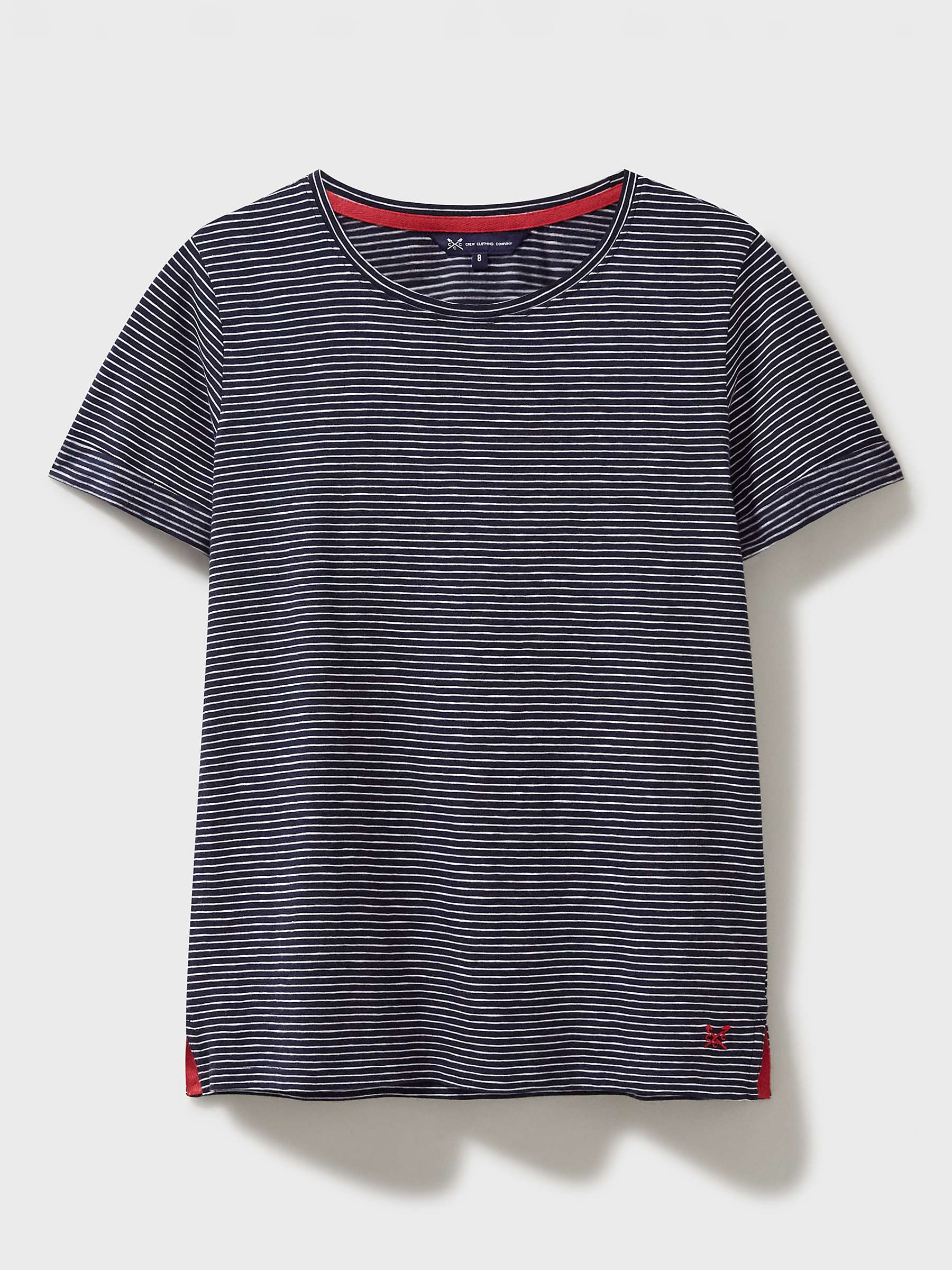 Buy Crew Clothing Crew Neck Striped T-Shirt, Multi Blue Online at johnlewis.com