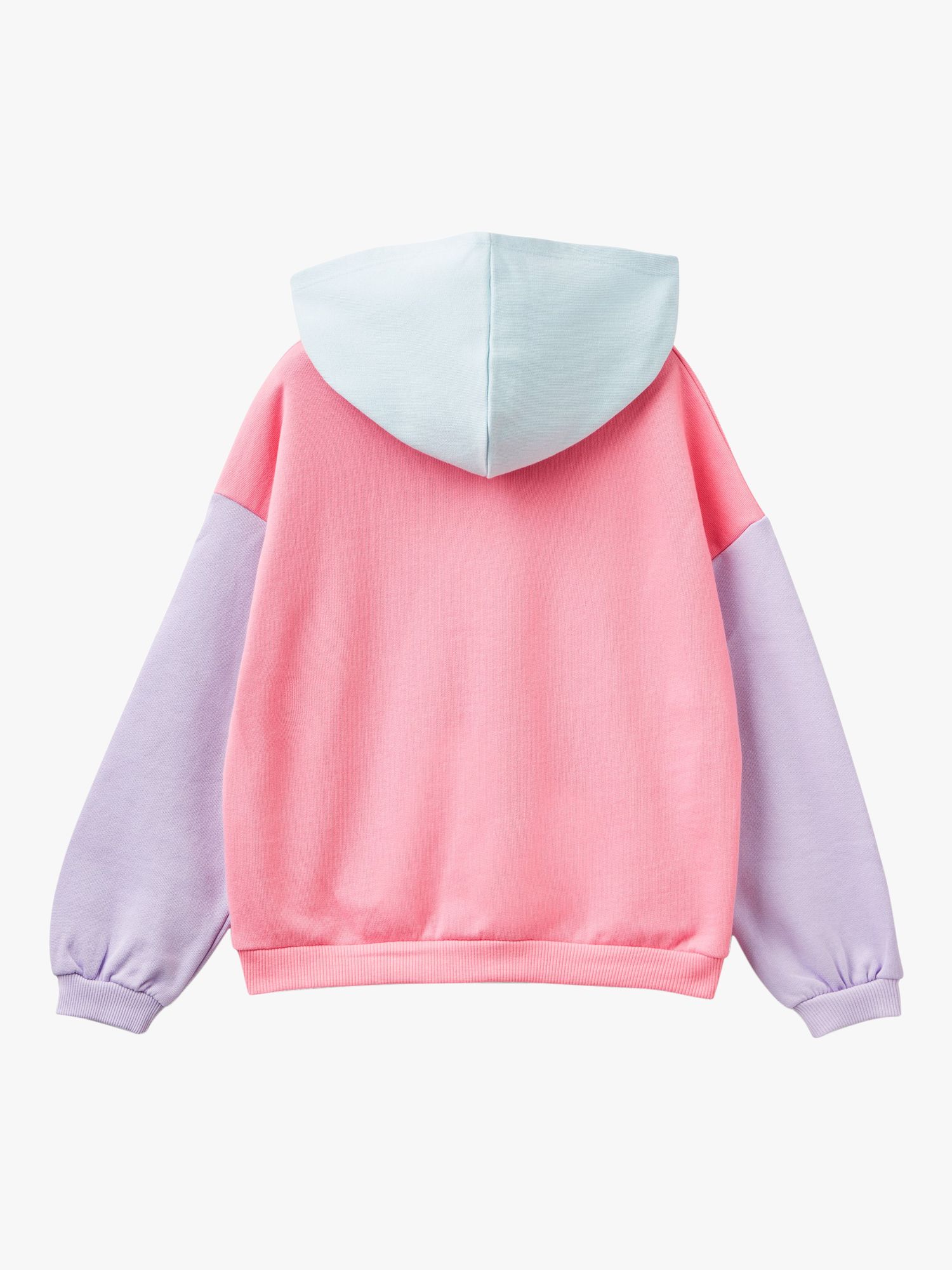 Buy Benetton Kids' Colourblock Logo Hooded Sweatshirt, Multi Online at johnlewis.com