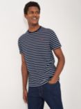 Crew Clothing Breton Stripe Cotton T-Shirt, Navy/White