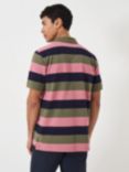 Crew Clothing Haynes Striped Polo Shirt, Olive Green