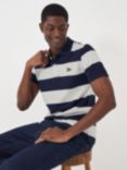 Crew Clothing Patsford Pique Multi Stripe Polo Shirt, Navy Blue, Navy Blue