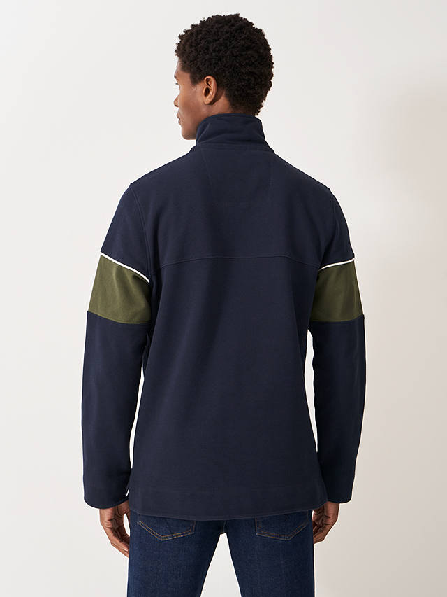 Crew Clothing Padstow Pique Stripe Jumper, Navy Blue