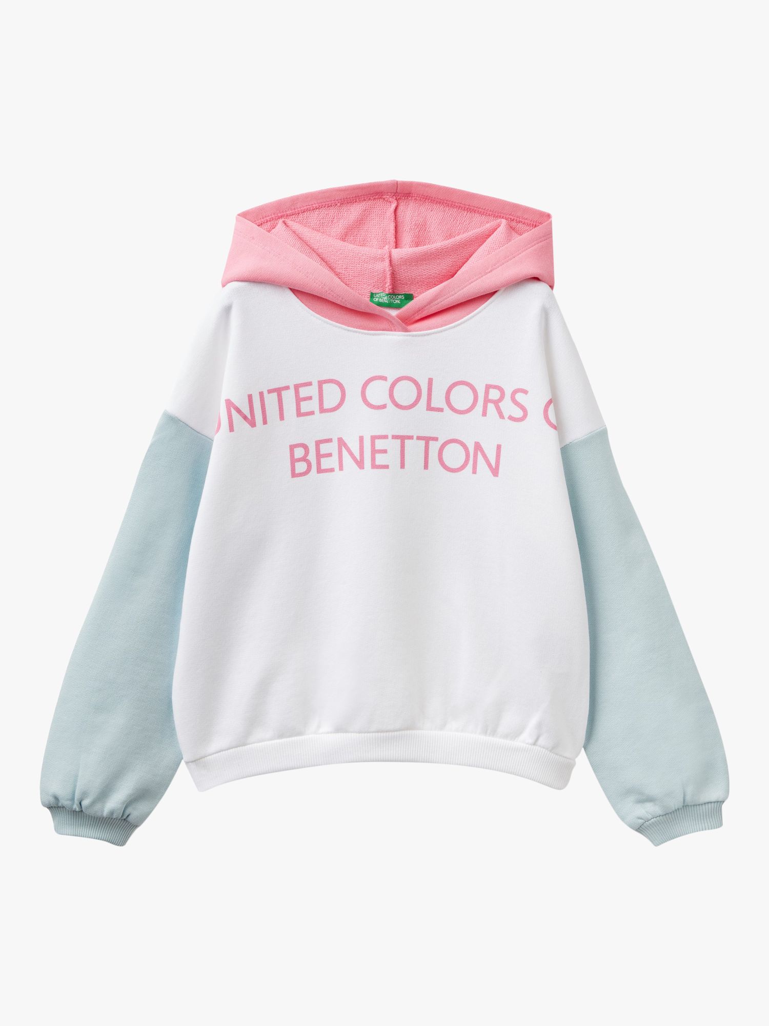 Benetton Kids' Logo Hooded Sweatshirt, Multi, 6-7 years