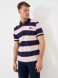 Crew Clothing Patsford Pique Multi Stripe Polo Shirt, Pastel Pink