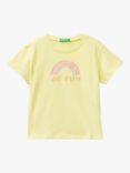Benetton Kids' Be Fun Short Sleeve T-Shirt, Yellow