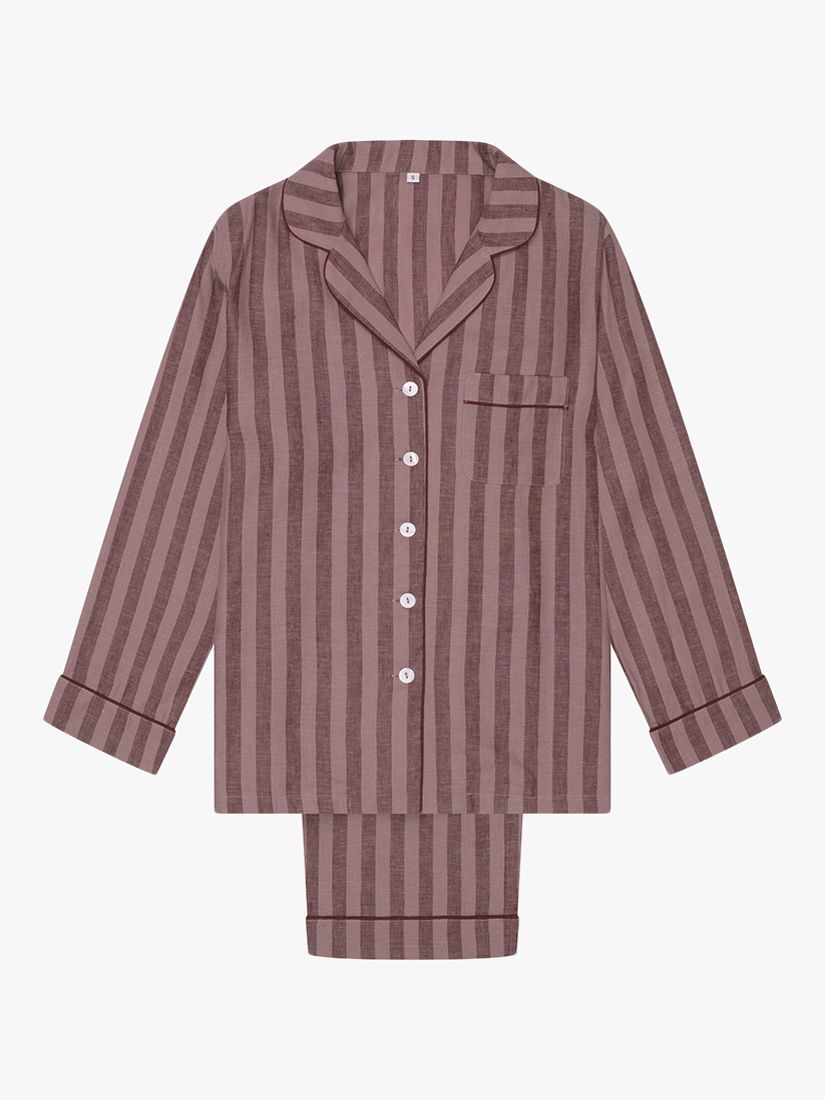 Buy Piglet in Bed Linen Blend Striped Pyjama Trouser Set Online at johnlewis.com