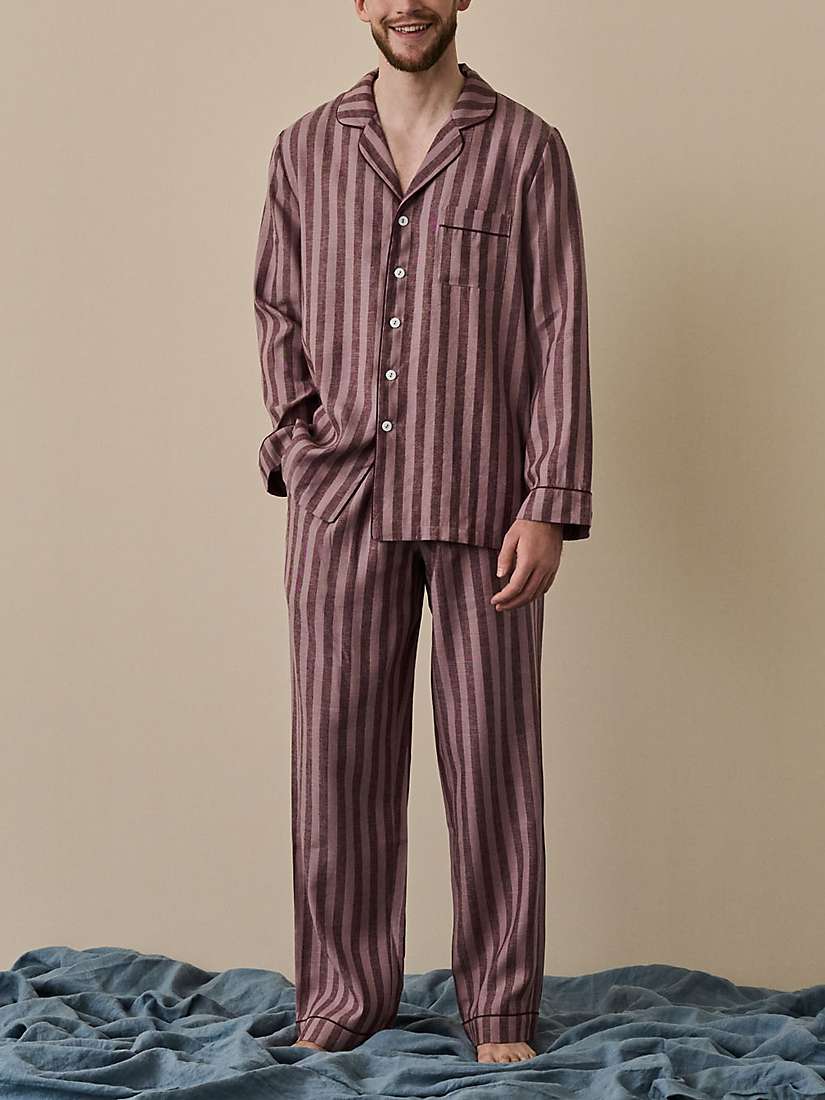 Buy Piglet in Bed Linen Blend Striped Pyjama Trouser Set Online at johnlewis.com