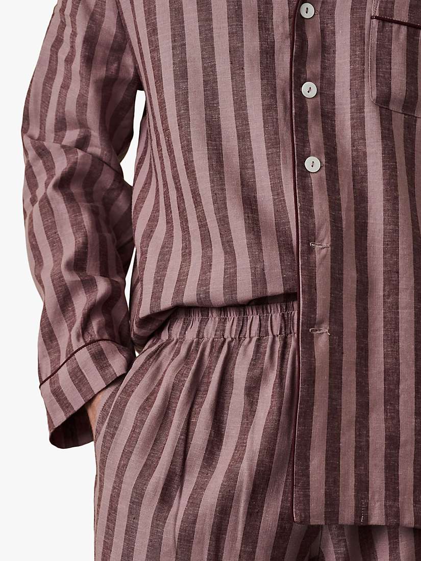 Buy Piglet in Bed Linen Blend Striped Pyjama Trouser Set Online at johnlewis.com