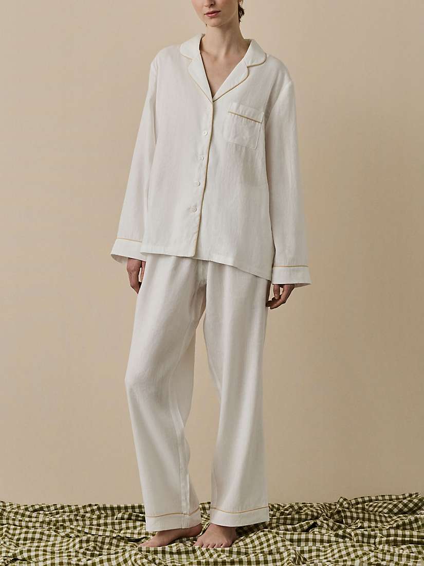 Buy Piglet in Bed Linen Blend Pyjama Trouser Set Online at johnlewis.com