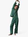 Piglet in Bed Linen Blend Pyjama Trouser Set, Tranquil Green