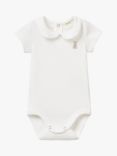 Benetton Baby Collared Cotton Bodysuit, Off White