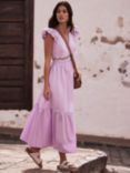 Mint Velvet Tie-Back Cotton Maxi Dress, Lilac, Lilac