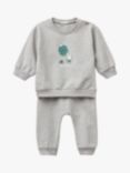 Benetton Baby Bunny Be Lucky Sweatshirt & Joggers Set, Melange, Melange