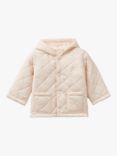 Benetton Baby Quilted Hooded Jacket, Light Powder
