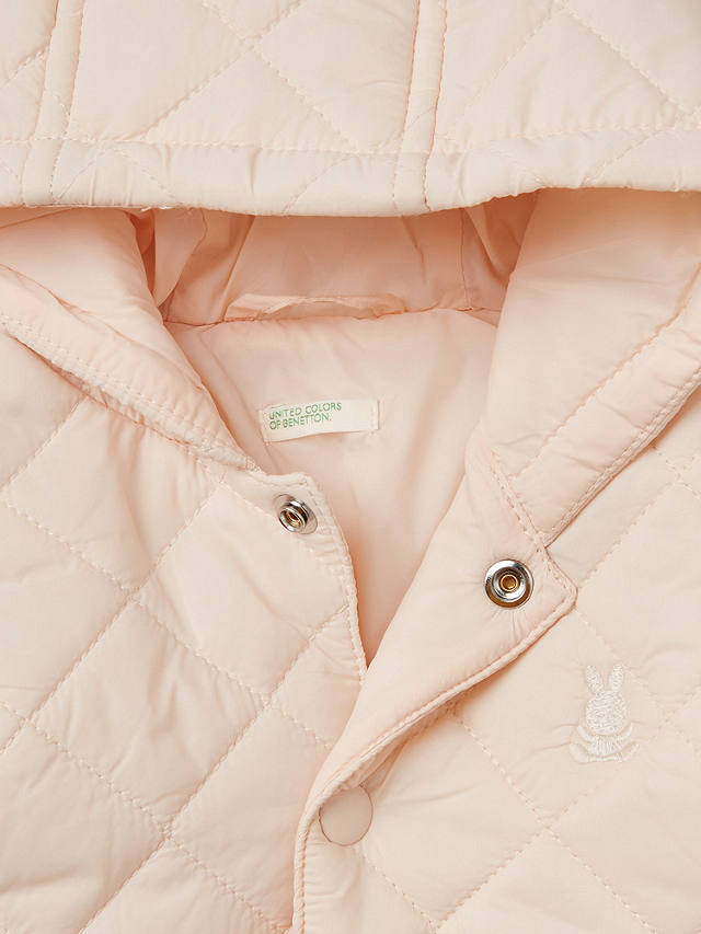 Benetton Baby Quilted Hooded Jacket, Light Powder