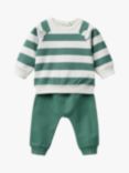 Benetton Baby Stripe Ears Sweatshirt & Joggers Set, Lilac
