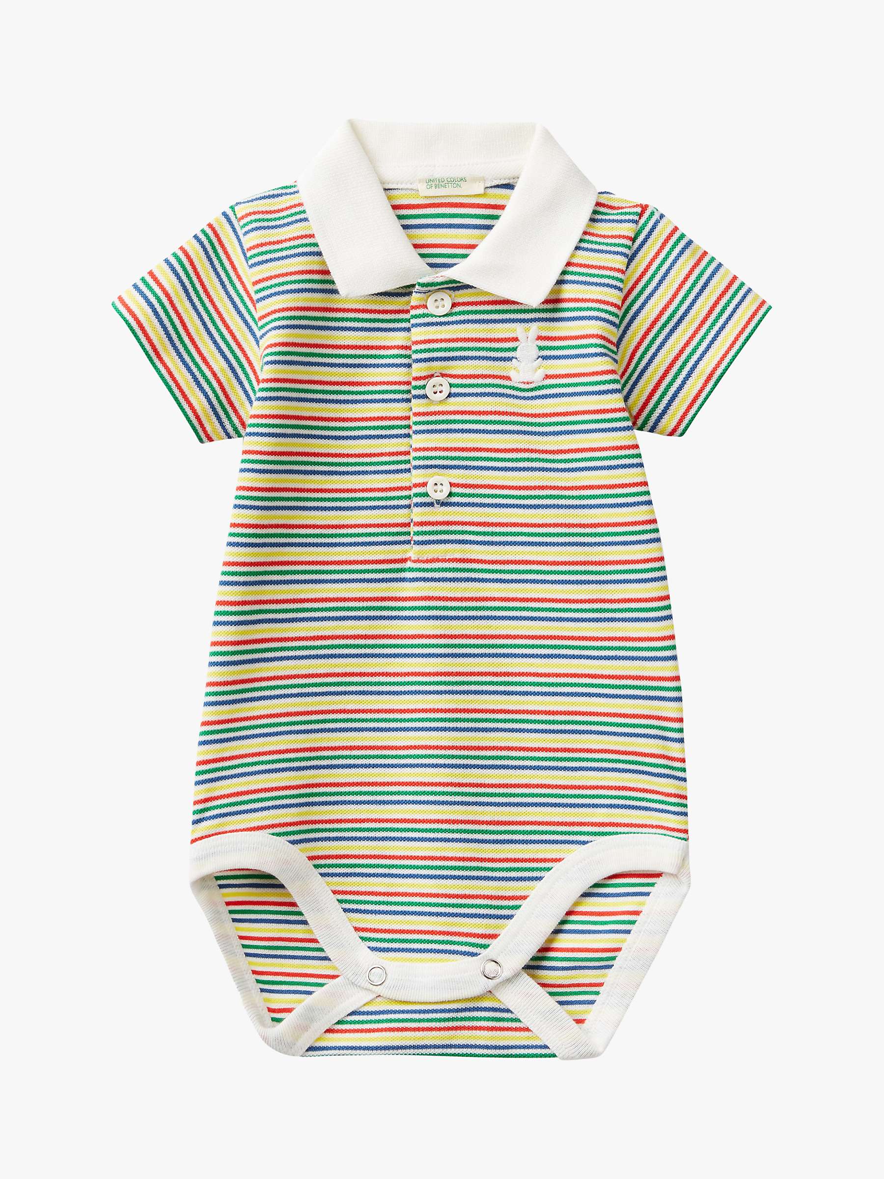 Buy Benetton Baby Bunny Motif Striped Bodysuit, White Cream/Multi Online at johnlewis.com